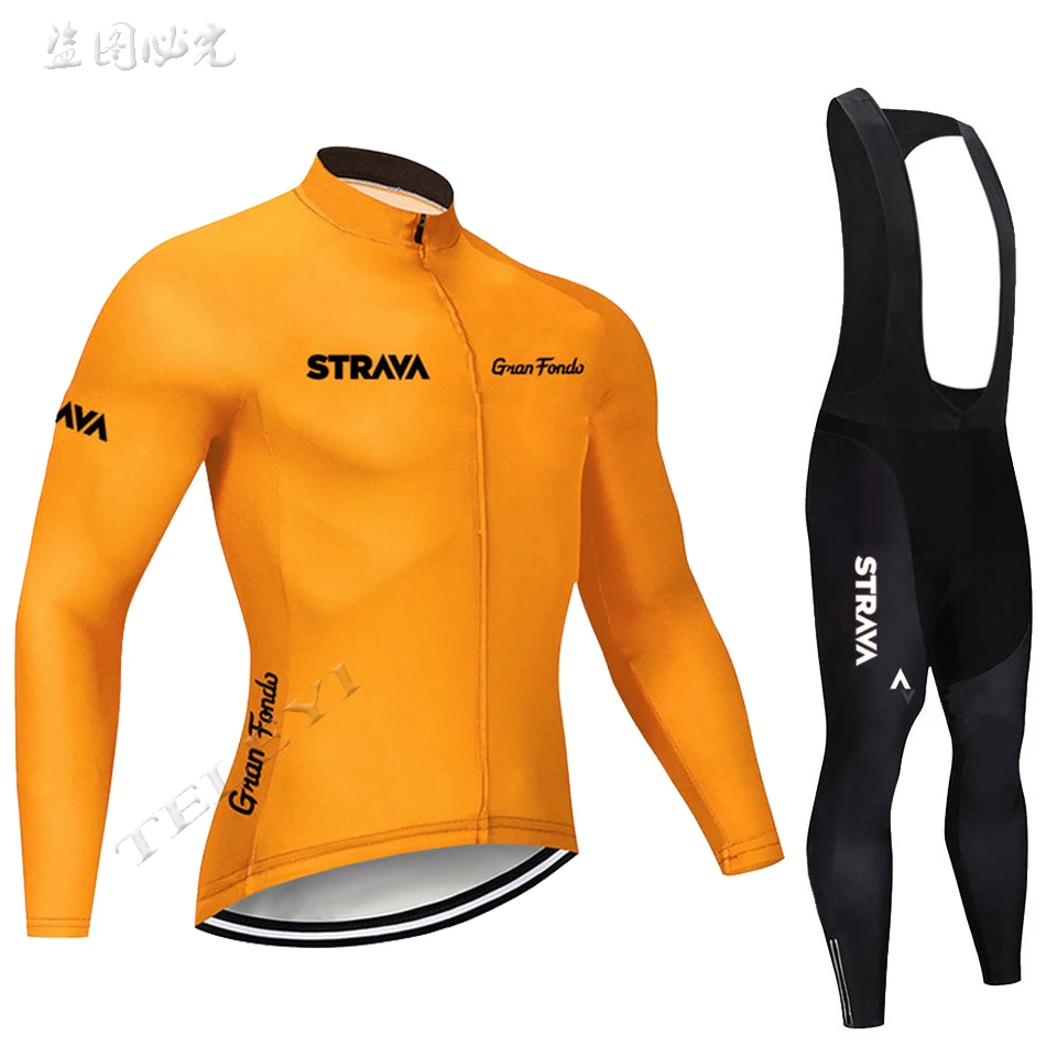 STRAVA Мужская одежда для велоспорта Ropa Ciclismo трикотажный комплект для велоспорта длинный рукав Велоспорт Джерси Велоспорт гелиевая Подушка комбинезон Sui