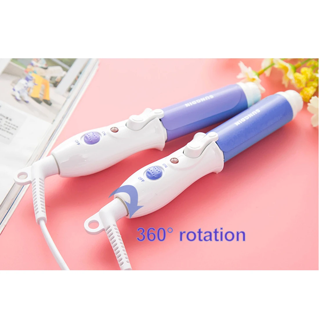 

1pc Mini Portable Electric Hair Curler Personal Hair Styling Tools Thermostatic Wavy Tourmaline ceramic Curling Iron Tool