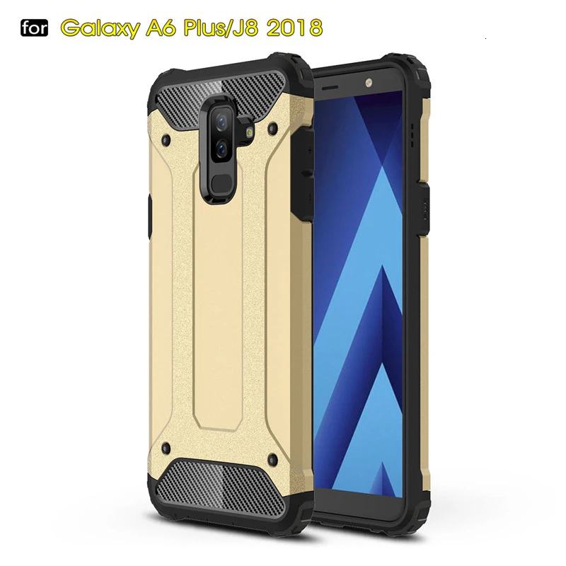 100 штук броня чехол s для samsung J2 Core J4 Plus J6 Prime J3 J7 J8 J5 ударопрочный чехол-гибрид для телефона Dual Слои крышка
