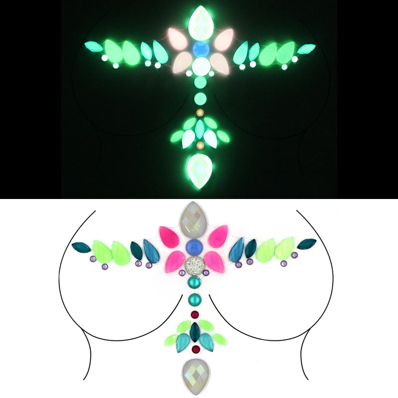 HOT body temporary tattoo sticker luminous diamond decoration 3D face DIY glitter fake LT006 | Красота и здоровье