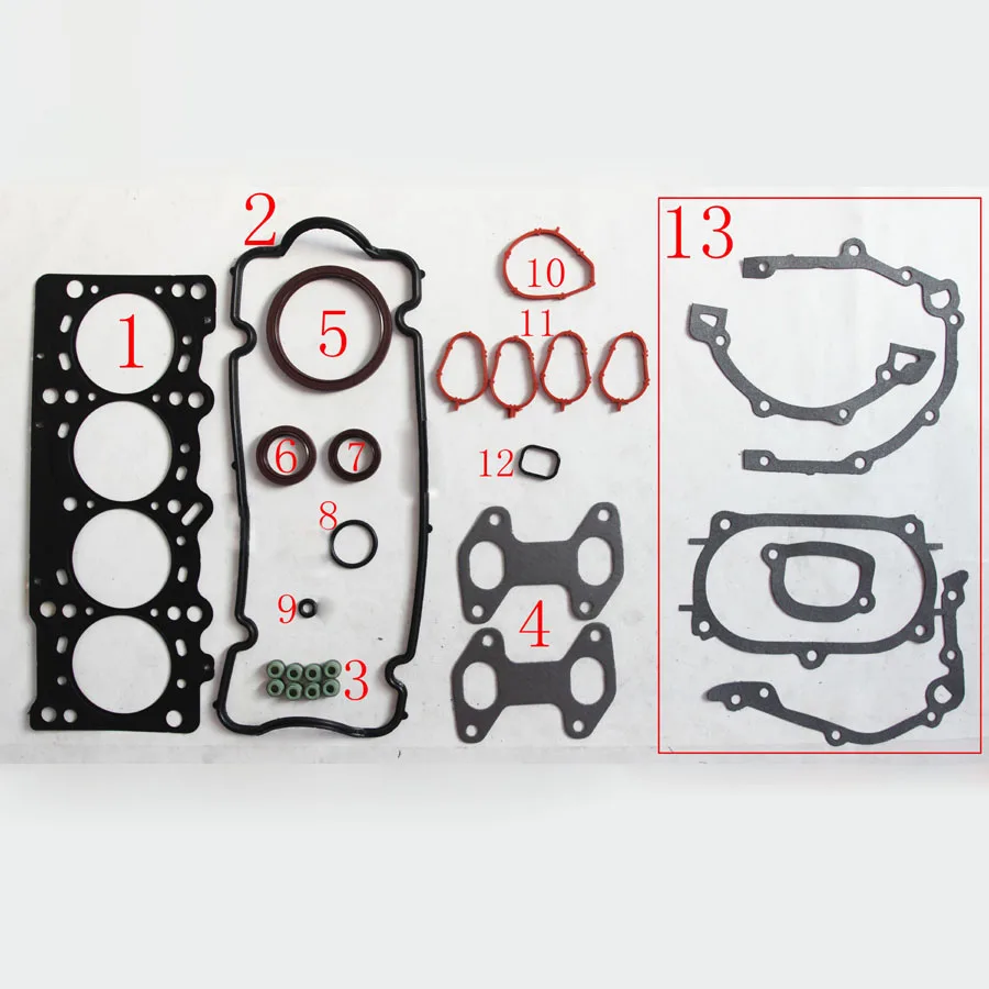 FIT FOR FIAT PANDA (169) 1.1 OR PUNTO (188) 1.2 188A4.000 187A1.000 223A5 FULL SET ENGINE PARTS ENGINE seal GASKET 50203200