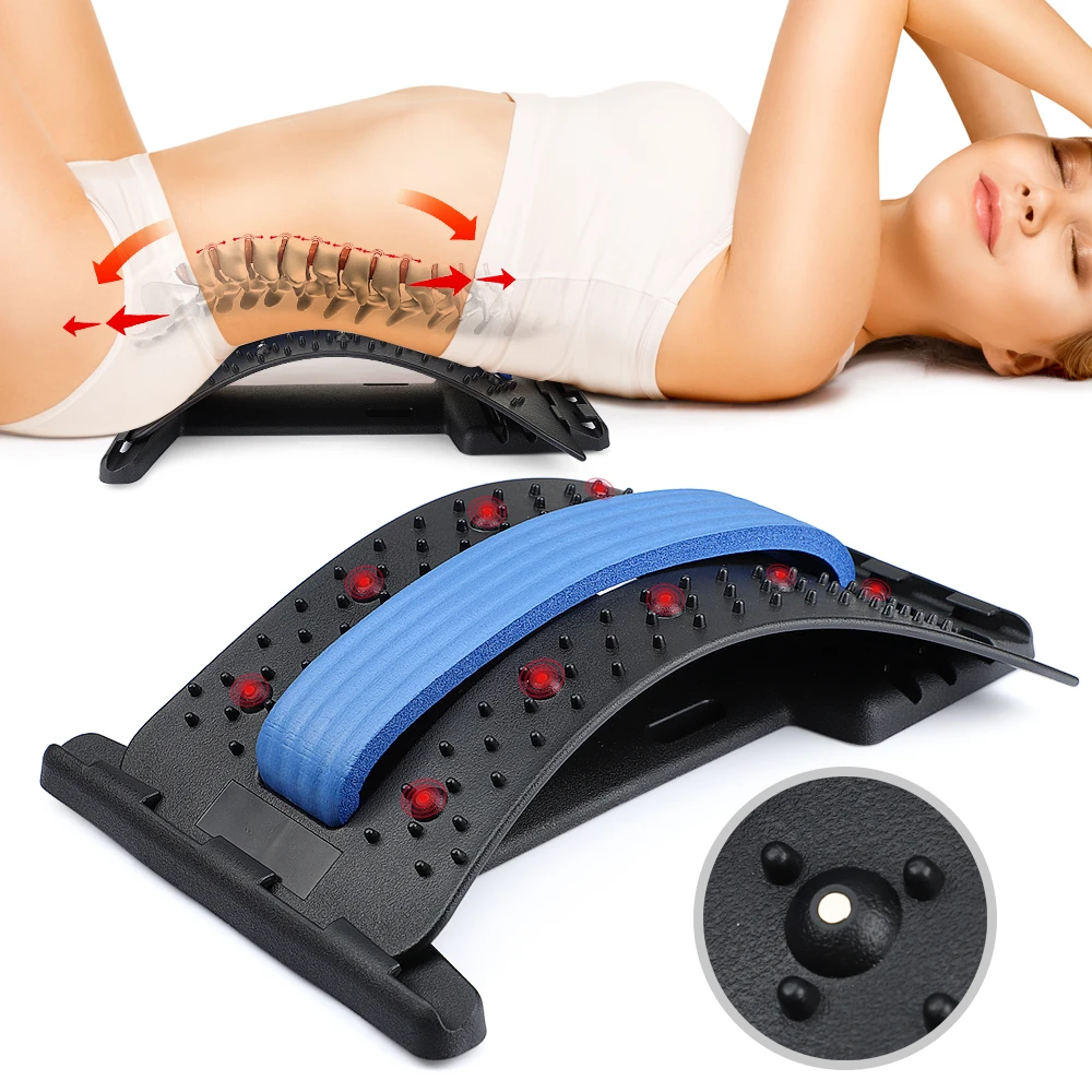 調節可能なバックストレッチャー,背中の牽引,フィットネス,マッサージ,リラクゼーション,腰部サポート,背骨のウエストの痛み|Waist Massage  Instrument| - AliExpress