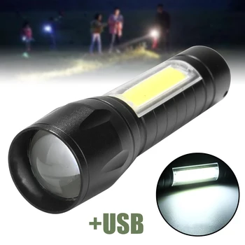 

3 Modes USB Flashlight Worklight Portable Rechargeable COB LED Light Glare Torch Outdoor Waterproof