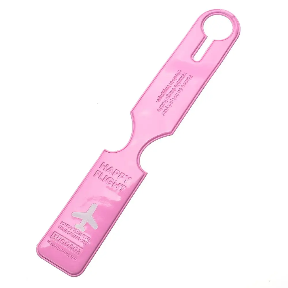 pink PVC Travel Luggage Label Strap Suitcase ID Name Address Identify Tags Airplane Travel Accessories Boarding Tag Portable Label - Цвет: pink