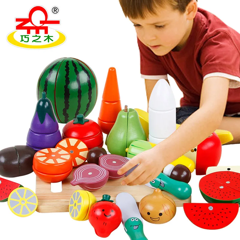 

Wooden Magnetic & Vegetable Fruit Cutting Slicer Toy Children Play House Early Childhood Educational