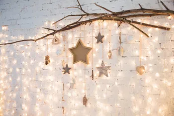 

7x5FT Merry Christmas Room Xmas Wall Lights Gifts Toys Holiday Stars Custom Photo Studio Backdrop Background Vinyl 220cm X 150cm