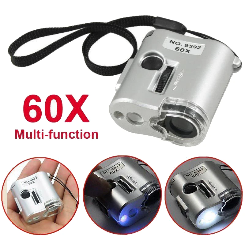 Mini 3-Function 60x Quality Optics Illuminated Microscope Collection Mini & Digital 