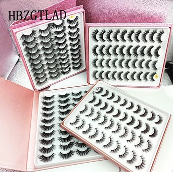 

HBZGTLAD 20 pairs 3D Mink Lashes Natural False Eyelashes Dramatic Volume Fake Lashes Makeup Eyelash Extension Silk Eyelashes