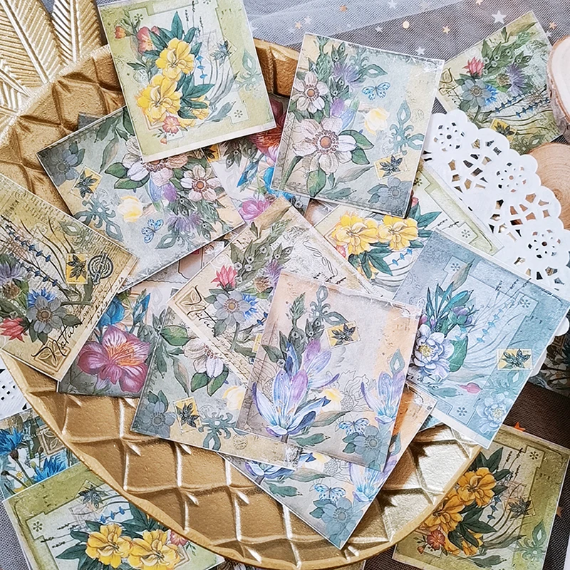 24Pcs/Bag Vintage Plants Illustration Sticker DIY Craft Scrapbooking Album Junk Journal Happy Planner Decorative Stickers