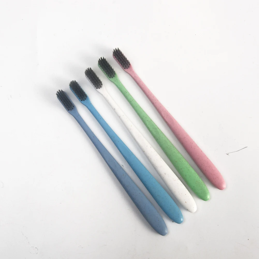 Противоскользящая мягкая щетка с напылением из бамбукового угля зубная щетка дорожный набор Двойной Ультра уход за полостью рта 18 см