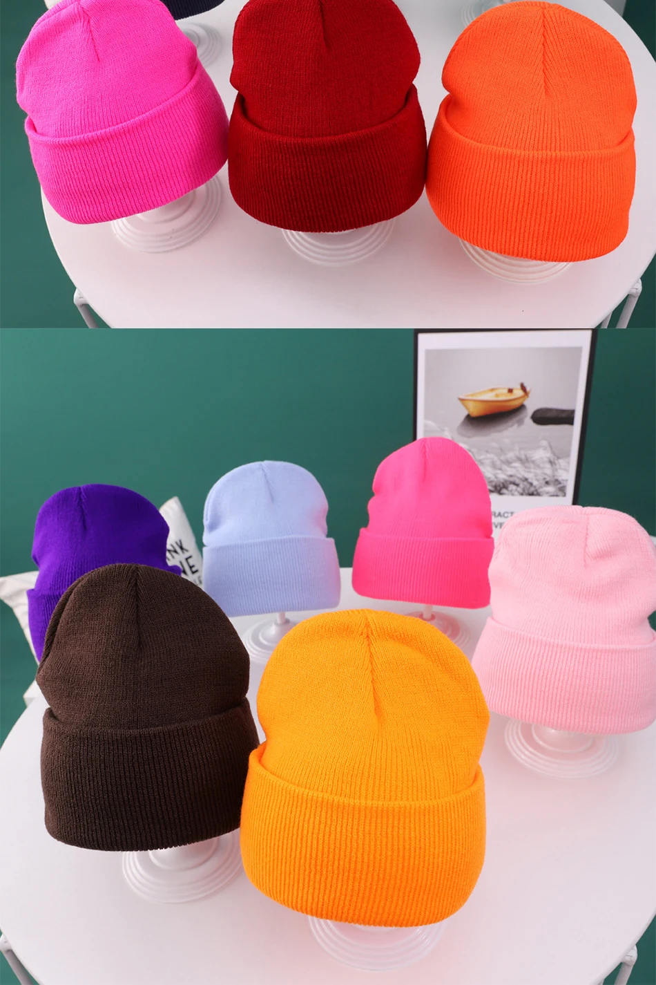 Fashion Winter Baby Beanies Hat Knitted Fluorescent Multicolor Skullies Knit Hats Kids Girls Boys Bonnet Autumn Warm Beanie Caps baby accessories carry bag	