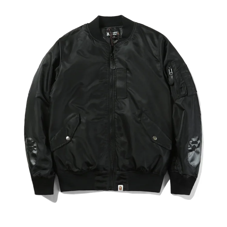 

2019 Winter Men's Leisure Cotton Jacket Japanese Junior MA1 Flying Jacket Mens Black Color Coats and Jackets