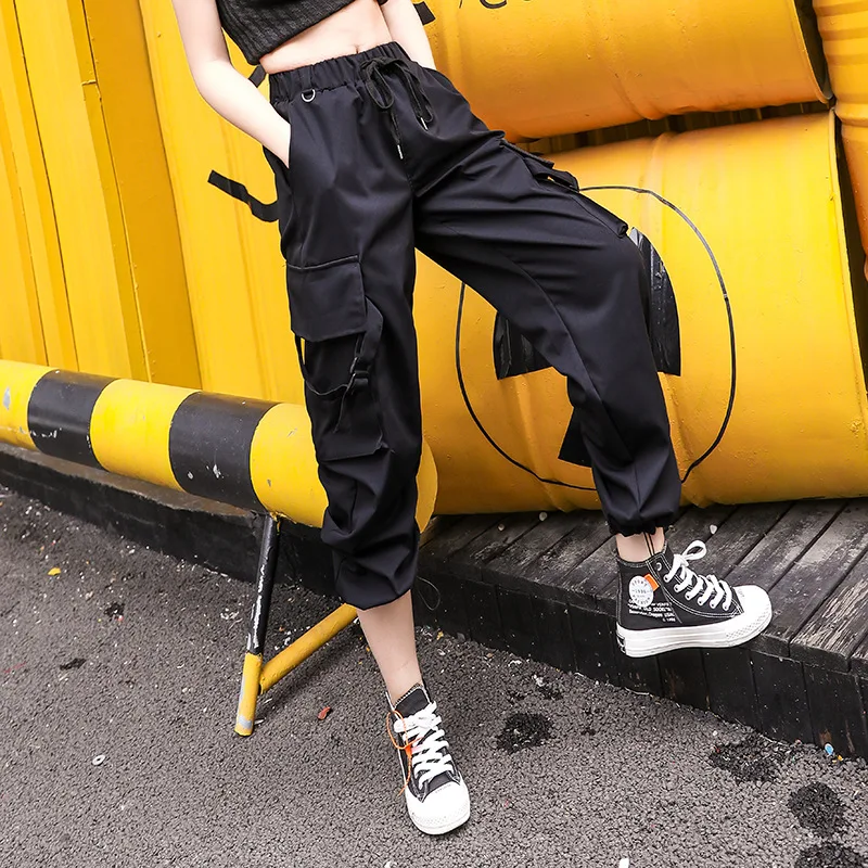 Kpop Blackpink Jisoo одинаковые хип-хоп спортивные брюки уличная черная свободные брюки женские корейские осенние Дикие повседневные брюки с высокой талией