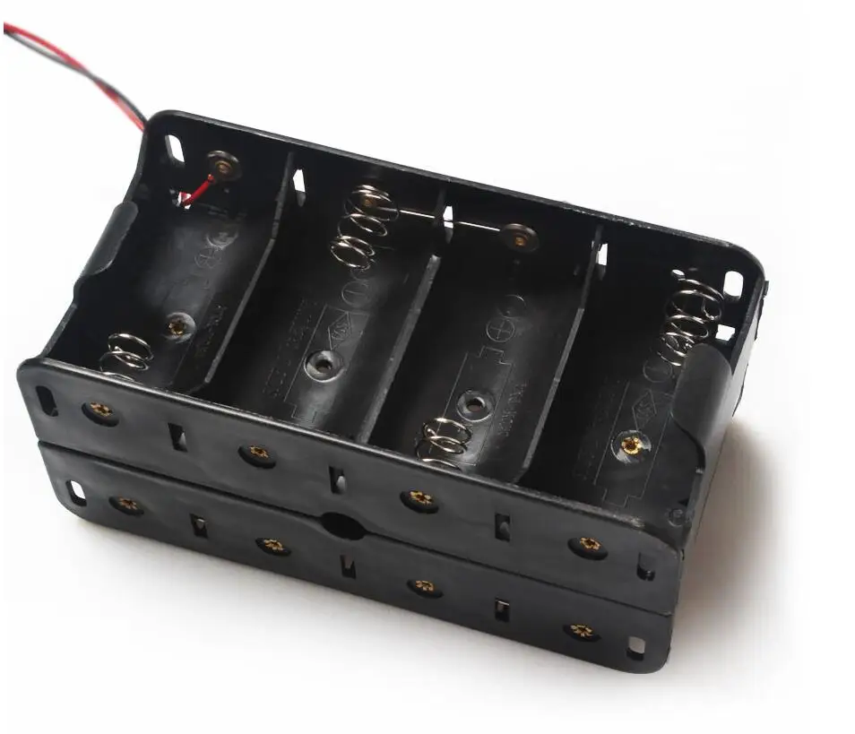 

MasterFire 15pcs/lot Plastic 8 Slots 12V Dual Wires Double Sides Battery Storage Case Box 8 X 1.5V D Size Batteries Holder Cover