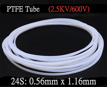 

24S 0.56mm x 1.16mm PTFE Tube F46 Insulated Capillary Heat Protector Transmit Hose Rigid Temperature Corrosion Resistance 600V
