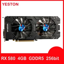 Yeston видеокарта RX 580 GPU 4 ГБ GDDR5 256bit игровой настольный компьютер ПК видеокарты Поддержка DVI/HDMI PCI-E X16 3,0