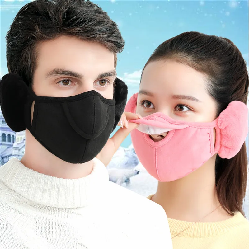 Уличные зимние теплые маски для мужчин и женщин, наушники для велоспорта, маска для лица, Пылезащитная маска для защиты ушей, маска для походов и кемпинга