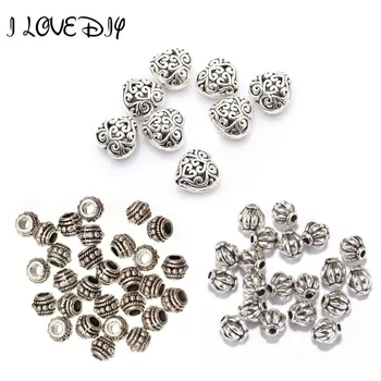 

Wholesale Silver Plated Charm Loose Bead Round Shape Spacer Bead For Jewelry Making Bracelets Free Shipping