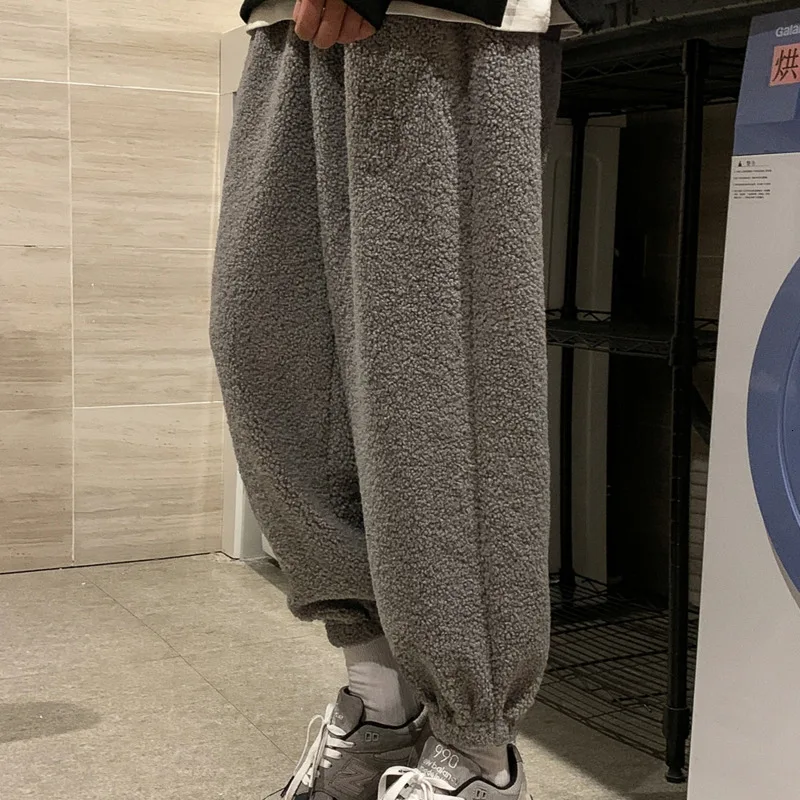 Winter Plus Velvet Thick Lamb Wool Pants Men s Warm Fashion Retro Joggers Casual Pants Men 5