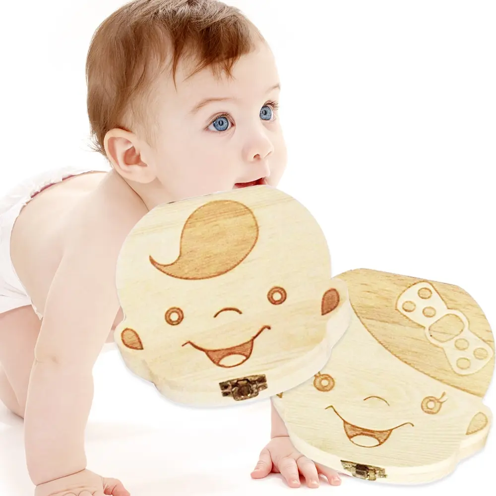 

Wooden Baby Box Kids Tooth Storage Box Umbilical Lanugo Organizer Milk Collect Gift Keepsakes Save Baby Souvenirs