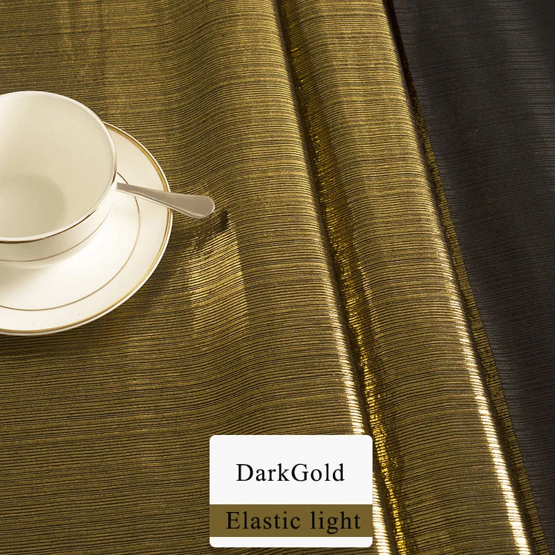 1pc Meetee 100*160cm Polyester Golden Flashing Strip Knitted Gilded Fabric DIY Sewing Dress Pants Light Stage Costume ClothFA307 - Цвет: DarkGold