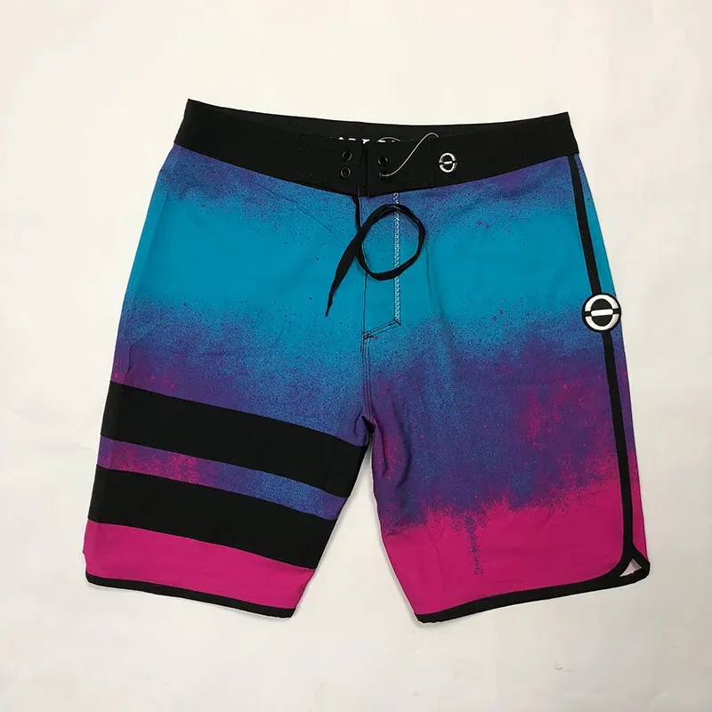 Multi Bule mixed Red Новые тонкие водоотталкивающие эластичные летние шорты, мужские пляжные шорты, мужские пляжные шорты-бермуды - Цвет: Multi Bule mixed Red