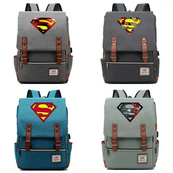 

Anime Superhero Backpack USB Charge Laptop Backpack Boys Girls Teenager Schoolbag Rucksack Men Women Shoulder Travel Bag Mochila