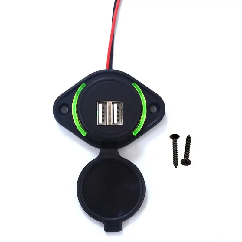 3.1A двойной USB Автомобильное зарядное устройство водонепроницаемый автомобильное контактное гнездо с Светодиодный индикатор 24BB