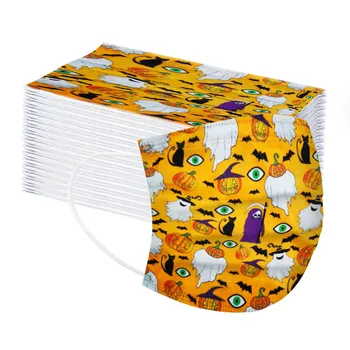 

Adult Disposable mask 3 Layers Ply Filter Earloops printing mouth Face Mask Meltblown Non-woven Breathable mask Mascarillas