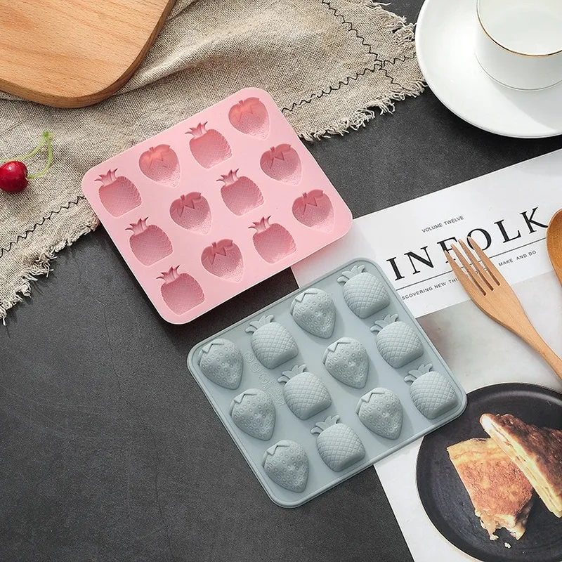 Горячая продажа милые 12 даже клубника ананас силиконовые формы для торта