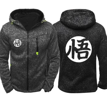 

Anime Dragon Ball Hoodies Men Super Saiyan Dragonball Z Son Goku Zipper Hooded Sweatshirts HipHop Harajuku Fleece Warm Jacket