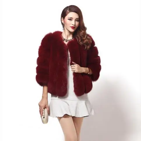 Manteau femme, Vetement, зимнее пальто для женщин, пальто из искусственного меха, искусственный Лисий мех норки, куртка в полоску, пальто WR747