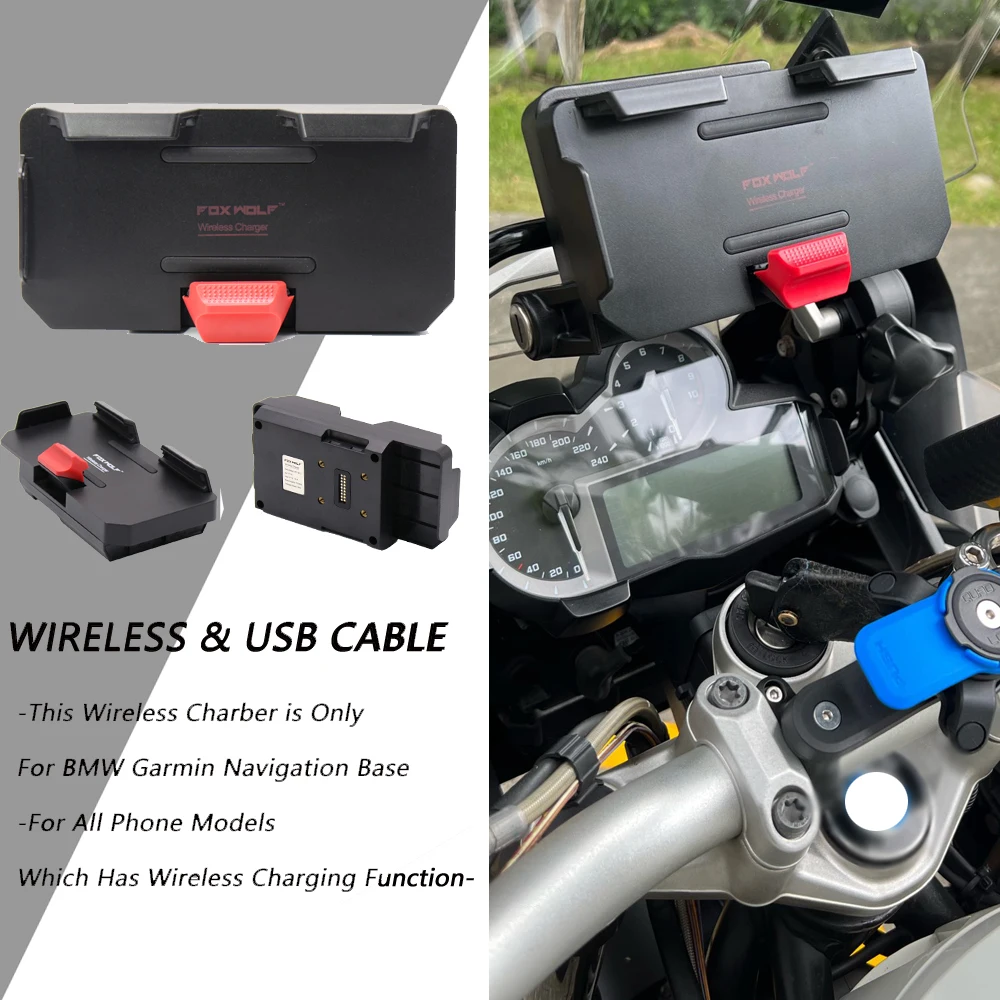 

For BMW R1200GS R1250GS F850GS F750GS F800GS F700GS S1000XR ADV Motorcycle Wireless Charging GPS Phone Holder Navigation Bracket