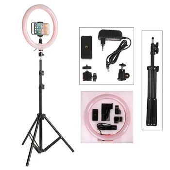 

Photography LED Selfie Ring Light 12inch Dimmable Camera Phone Ring Lamp With 160CM Stand Tripods For Makeup Video Live Studio