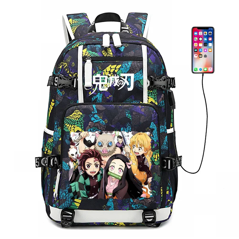 Demon Slayer: Kimetsu no Yaiba женский рюкзак аниме Bookbag нейлоновые школьные сумки большой дорожный рюкзак унисекс рюкзак для ноутбука