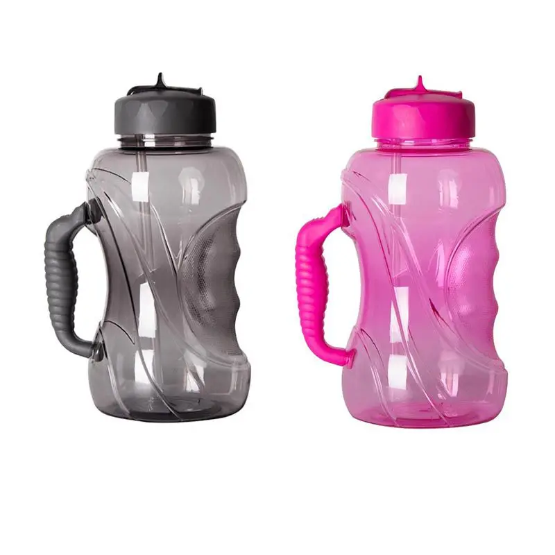 

1500ML water bottle with straw and handle leak-proof lid large plastic outdoor sports BPA cup mug large capacity