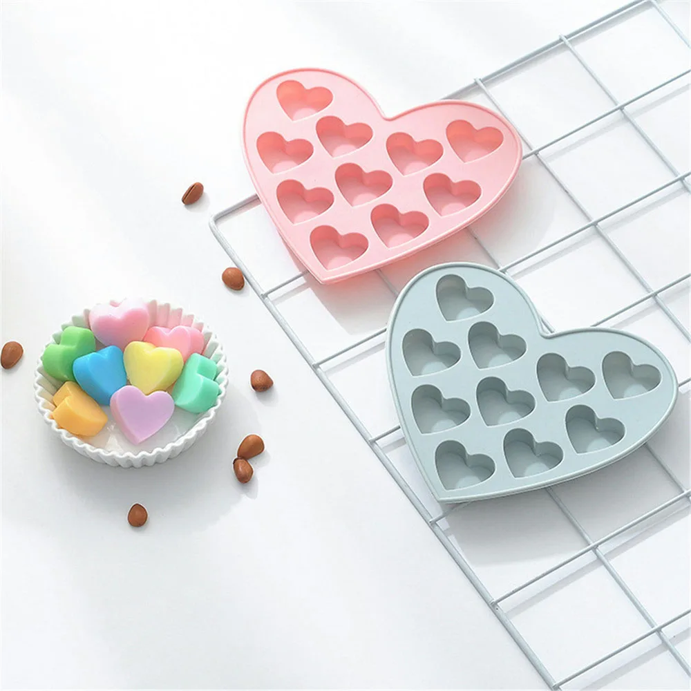 10 полость силиконовая форма-Сердце Fondant (сахарная) инструмент для украшения торта