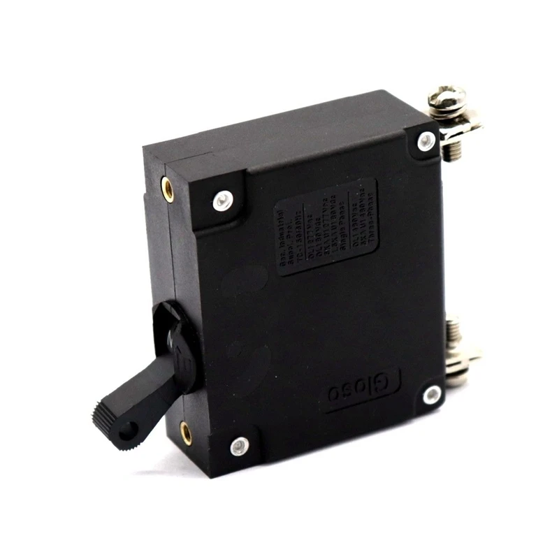 HHO-Black Toggle Reset Circuit Breaker Magnetic Switch Ac/Dc Current Overload Protector Rear Mounting With M3 Screws
