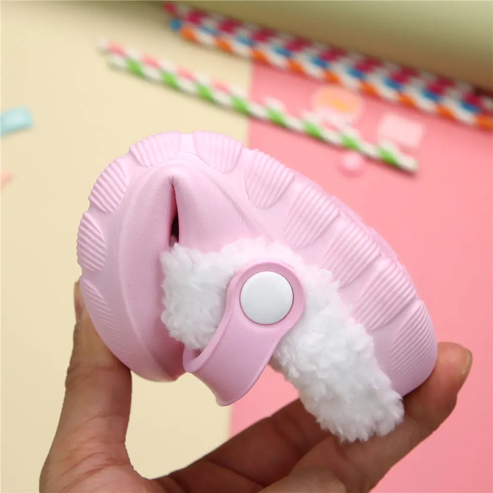 Winter Children's Cute Unicorn Cotton-Padded Home Slippers Kids Waterproof Plush Warm Soft Floor Indoor Shoes Boy Girl Clog