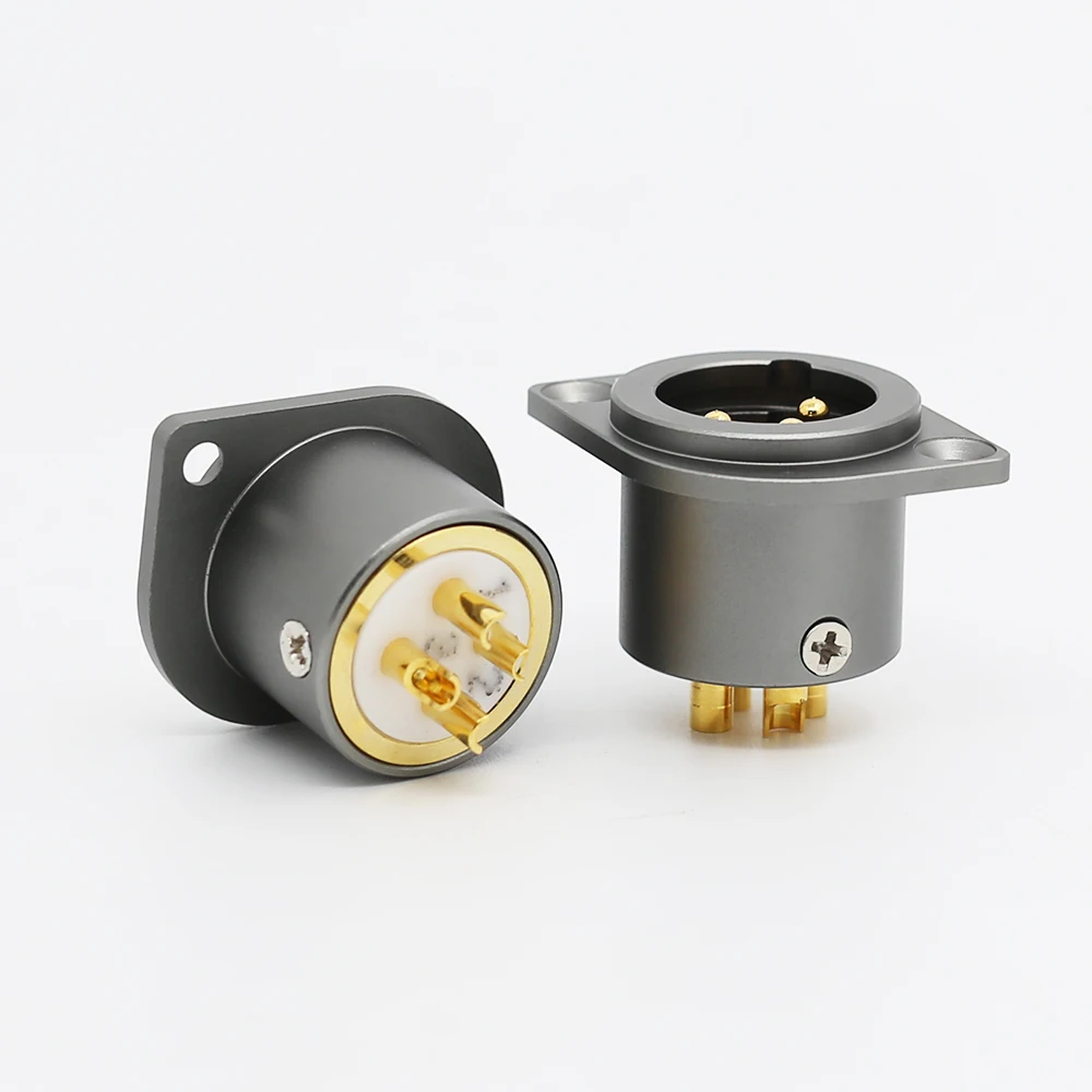 Выборг CF201G+ CM201G XLR шасси мужской+ женский чистая медь позолоченный XLR разъем кабель Hi End тефлоновая изоляция 4 шт