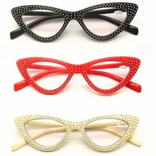 Cat Eye Women Reading Glasses Women Men Retro Luxury Brand Designer Plastic Eyewear Hyperopia Presbyopia Fashion+1 to+3.5