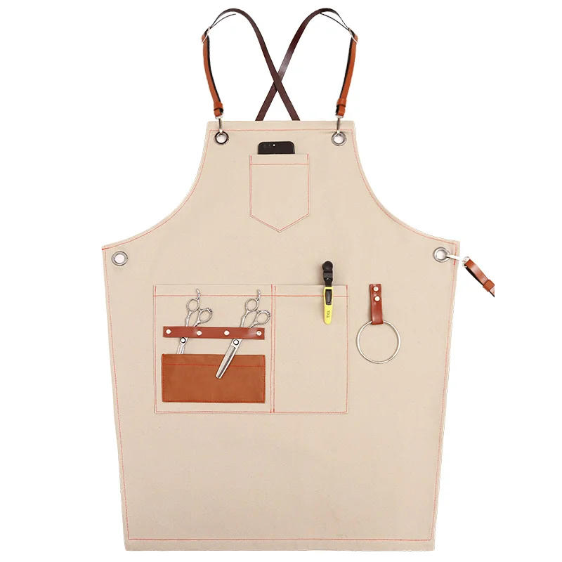 Apron denim Korean fashion custom LOGO cafe teacher hairdressing shop Chinese restaurant overalls men and women printing