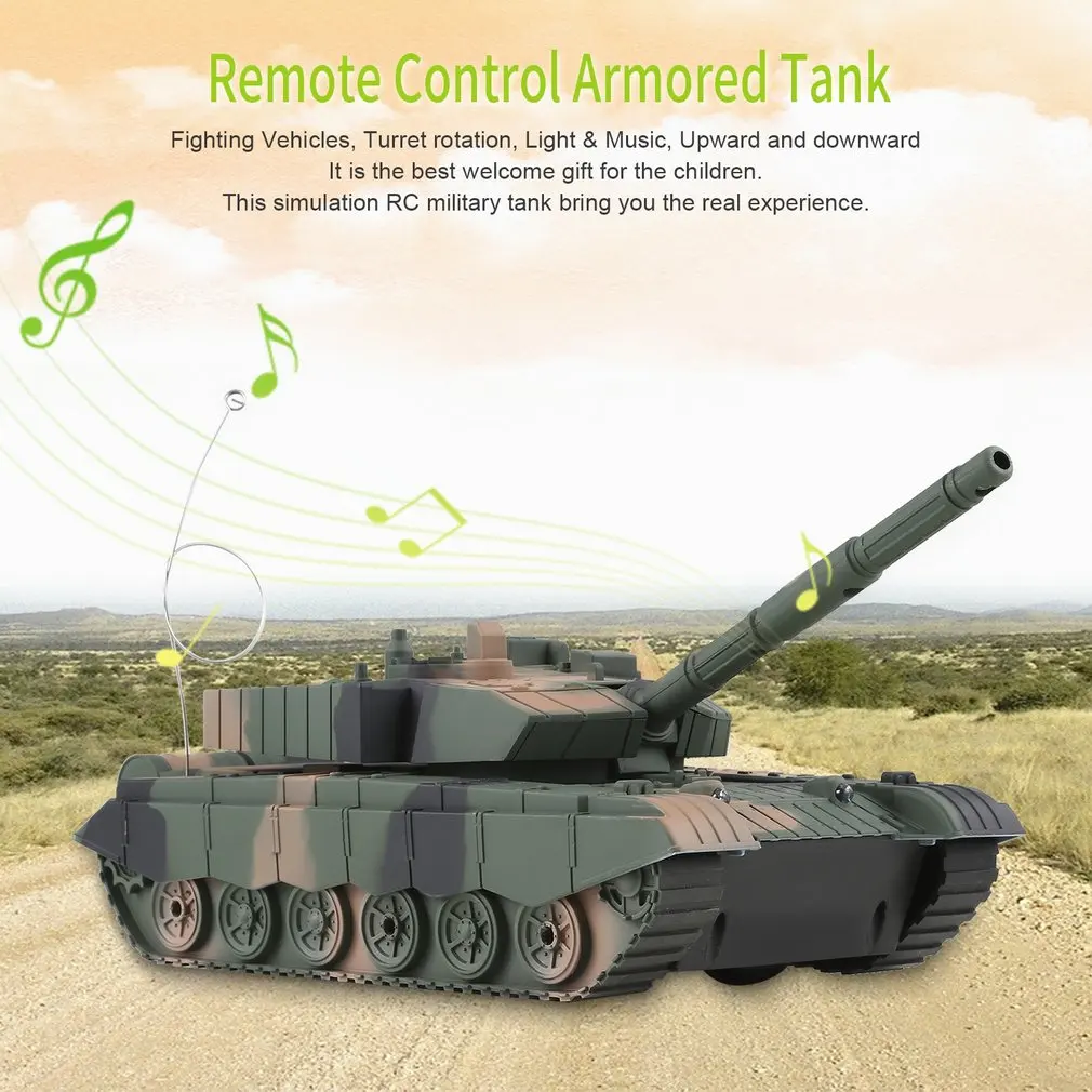  1:20 4CH Power Remote Control Tank Military Vehicle Armored Tank Battle Tanks Turret Rotation Light