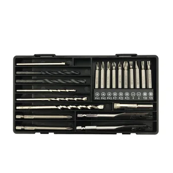 

1 box /21 pcs Electric tool supporting drill Screwdriver bit Tile drill Woodworking hole combination set toolbox
