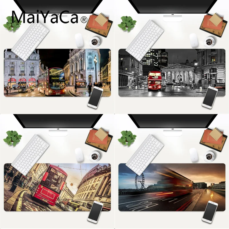 

London Bus Anti-Slip Durable Rubber Computermats Gaming Mouse Pad Large Deak Mat 700x300mm for overwatch/cs go