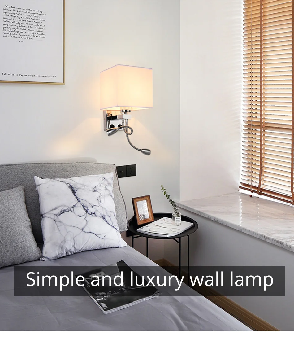 Wall Lamp Sconce Switch Stairs Light Luminaires Fixture E27 Bulb Bedroom Decor Bathroom Modern Bedside Lighting Wall Mounted (12)