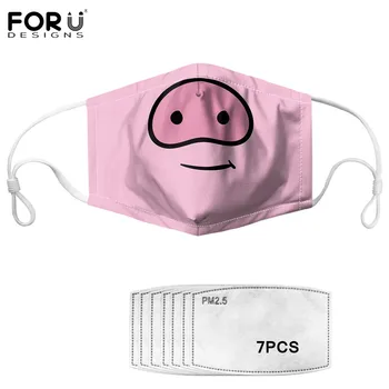 

FORUDESIGNS 3D Pig Nose Face Design Women Maske Pink Tops Funny Anti Hize Multi Use Breathable Shield Wind Mouth Cover Mask Care