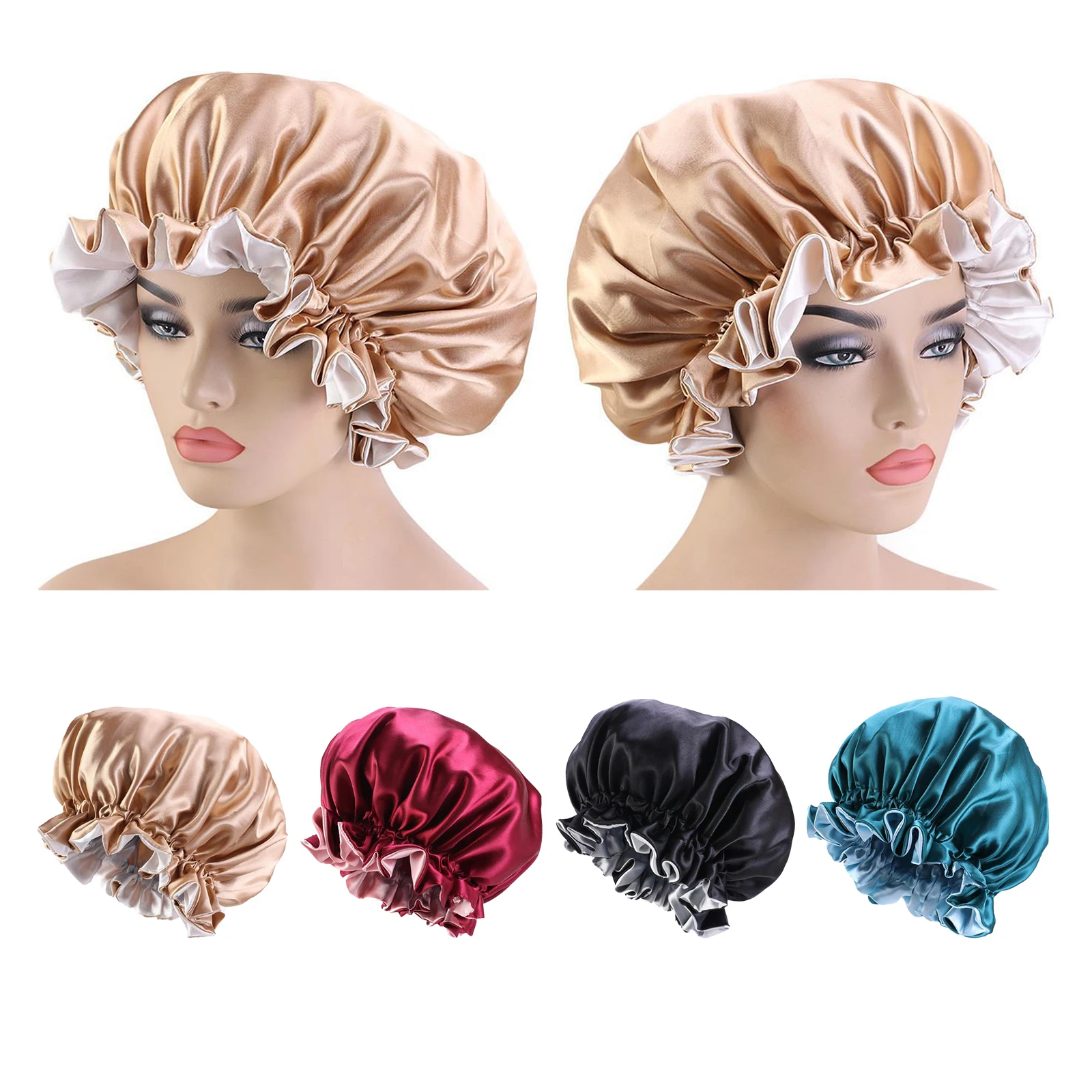 Satin For Natural Hair Silk Curly Hair Cap For