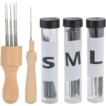 

SHGO HOT-Needle Kit Wool Felt with 90 Cut Needles, 3 Needle Bottles, 2 Professional and Beginner Needle Pens