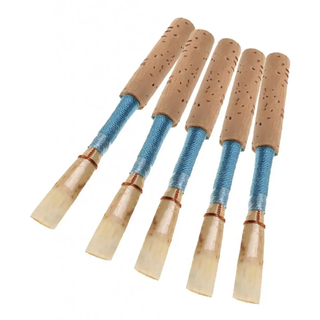 5 Pcs Oboe Reeds, Strength Medium Soft Handmade Oboe Reeds with Blue Cork